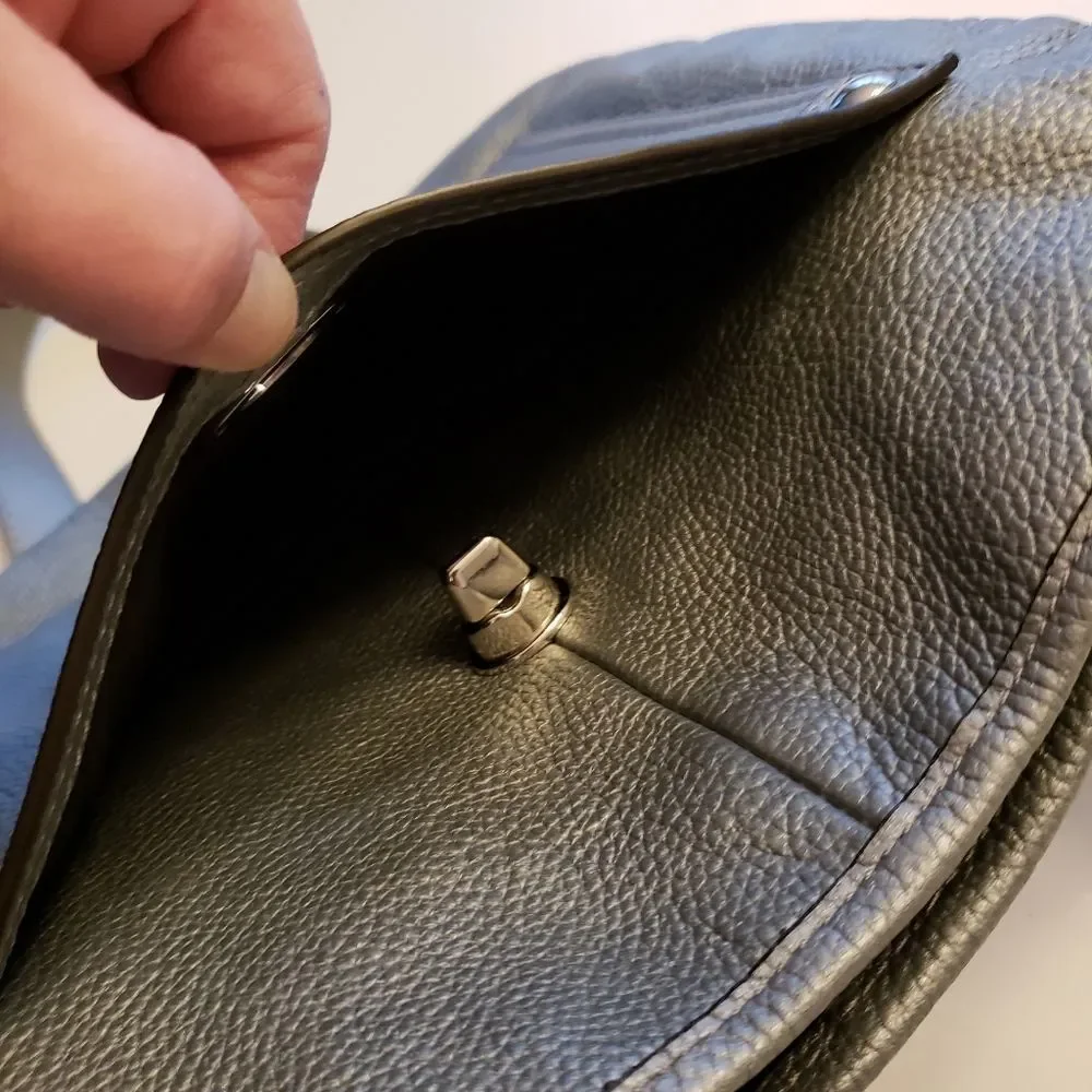 Coach Metallic Crossbody Silver Pewter Mid Size - Picture 11 of 16